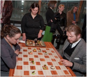 Takako Saito. Canapé Chess Performance Video of live performance at Reykjavik Museum of Art. March 19, 2009. 